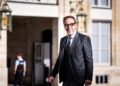 Guillaume Lacroix, président du Parti radical de gauche PRG, dans la cour d'honneur de l'Élysée avant la réunion consacrée à la dégradation de la situation internationale, le 18 septembre 2026
